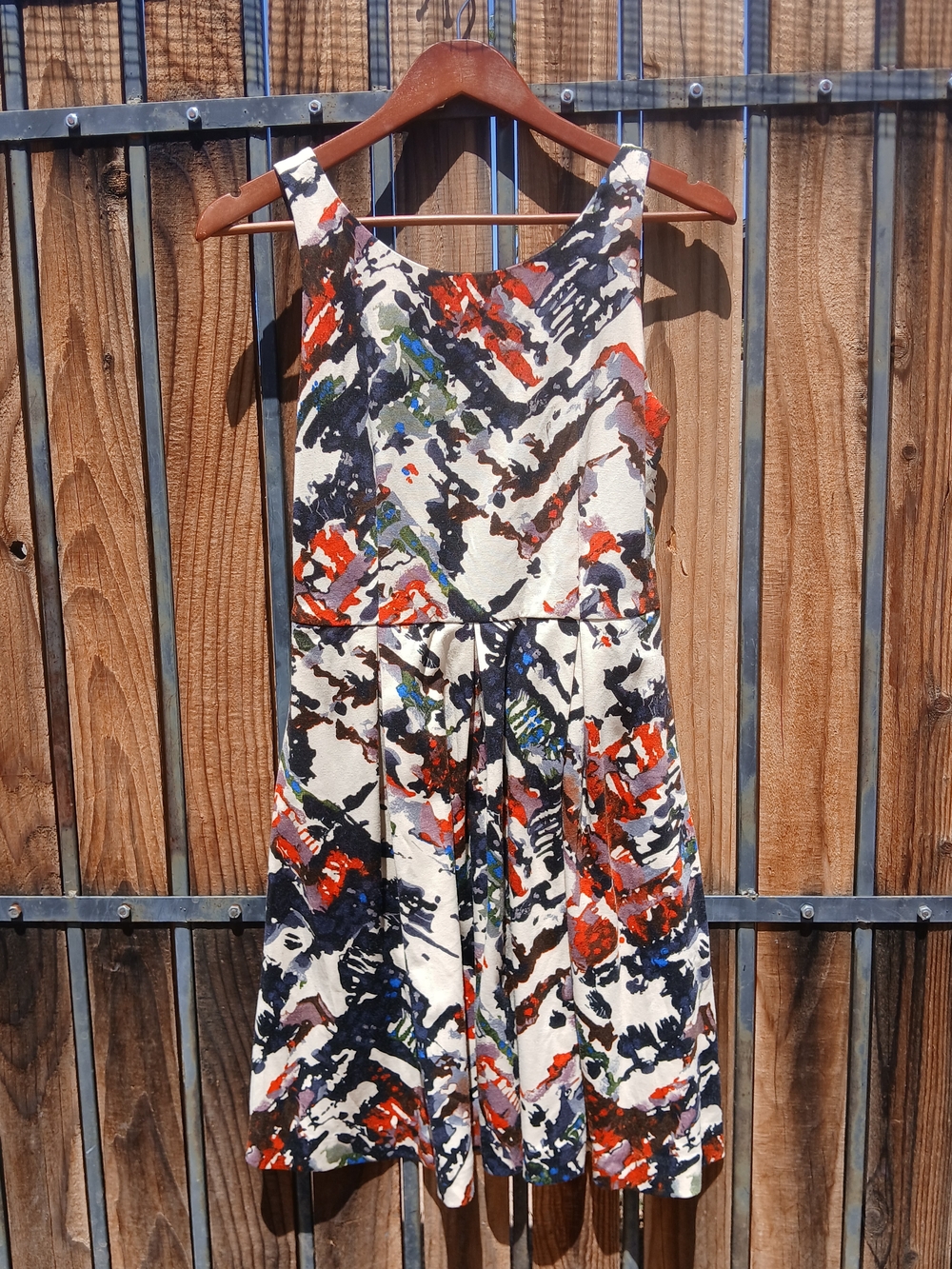 Maeve   Dress in Cream, Red and Navy
